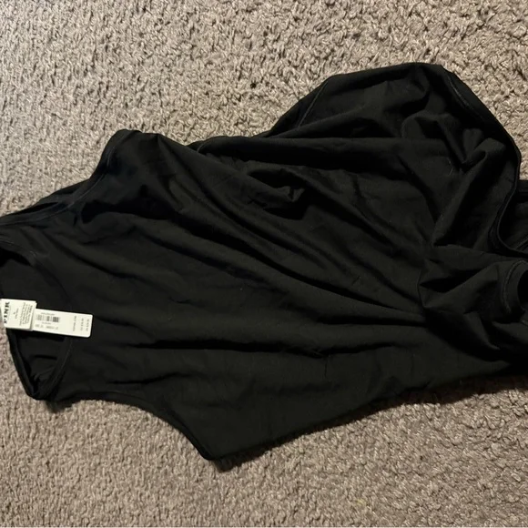 NWT PINK Victoria's Secret BLACK HI NECK bodysuit MEDIUM tank - Picture 4 of 4